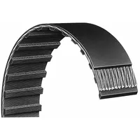 Closed-loop timing belt with trapezoidal tooth profile, 0.2 in pitch, 3/8 in top width, 91 teeth, and nylon coating. Used for synchronous power transmission in industrial machinery, conveyors, and automation systems requiring precise timing and positioning