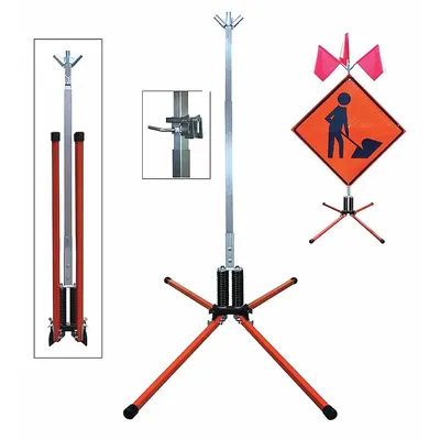 DICKE Sign Stand: Roll-Up, 36 in x 36 in, 48 in x 48 in Compatible Sign Size - Springloaded Sign Stands