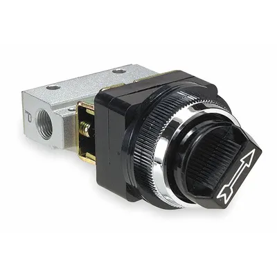 ARO Manual Air Control Valve: MaxAir, Three-Way / Two-Position, Knob, Black - ARO MaxAir Series Manual Air Control Valves