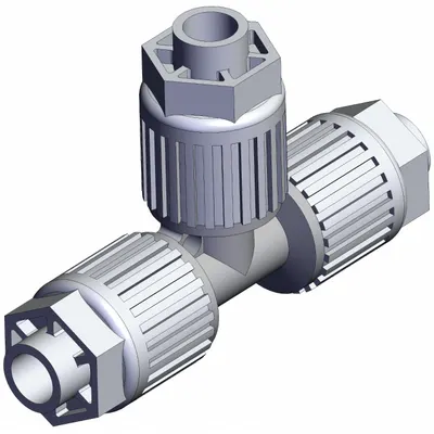 SMC LQ3T3A PFA Compression Tube Fitting, 3/8 in OD - PFA Compression Tube Fittings