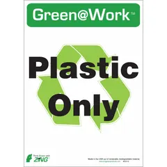 Adhesive sign for marking floor or wall spacing in industrial facilities, warehouses, and plants. Plastic construction, not retroreflective, and not glow-in-the-dark. Sold in a 5-pack.