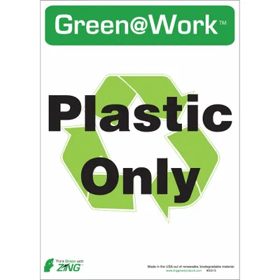 ZING Social Distancing Adhesive Sign: Plastic, Adhesive Sign Mounting, Not Retroreflective - Green@Work: Plastic Only Signs