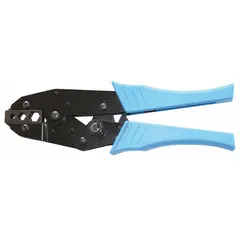 This 9-inch coaxial cable connector crimper is designed for use with RG58 and RG6 cables. It features a deluxe cushion grip for comfort and is non-insulated. Suitable for crimping BNC and TNC connectors in network, CCTV, and telecommunications cabling applications.