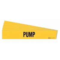 Pipe Marker: Pump, Yellow, Black, Fits 2 1/2 to 7 7/8 in Pipe O.D., 1 Pipe Markers, 5 PK (MPN 7228-1-PK)