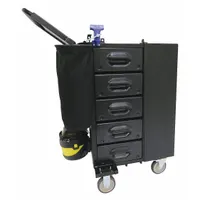 MOBILE SHOP Tool Utility Cart: Black / Black Drawer, 16 in Wd, 36 in Dp, 39 1/2 in Ht, No Lid (MPN MS-H3O-B)