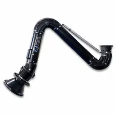 The EXTRACT-ALL EA76 is a wall-mount welding fume exhauster arm designed to capture and remove welding fumes at the source. It measures 84 inches in length and 6 inches in diameter, and is compatible with the EXTRACT-ALL extractor series. This arm is used in industrial environments to improve air quality and worker safety.