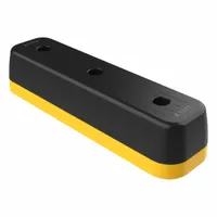 This floor-mount impact protection curb is constructed from Monoplex material in a black/yellow finish. It measures 35 1/2 inches in length, 9 3/4 inches in width, and 7 1/4 inches in height. Designed to shield charging station infrastructure from vehicle or equipment collisions, it absorbs and deflects impacts to reduce damage to sensitive electrical equipment in industrial facilities, warehouses, and EV charging depots