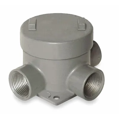HUBBELL KILLARK Conduit Outlet Body: Aluminum, GE, 1 1/2 in Trade Size, T Body - T Round Body - Tee Type
