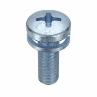 SEMS Screw: Split Lock, #8-32 Thread Size, 1/2 in Lg, Steel, Zinc-Plated, Pan, Phillips, 100 PK (MPN MPPLI0-800500-100P)