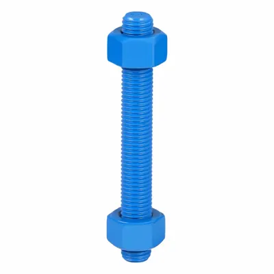USA FASTENER Fully Threaded Stud: 3/4"-10 Thread Size, Steel, Grade B7, PTFE Coated - PTFE-Coated Fully-Threaded Rods & Studs