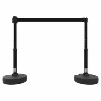 Belt Barrier System: 42 in Post Ht, 15 ft Belt Lg, Black, 2 No. of Posts, No Pattern, No Message (MPN PL4204)