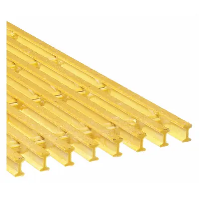 FIBERGRATE Fiberglass Pultruded Grating: Structural Grating, 4 ft x 10 ft Nominal Size (WxL) - Flame-Resistant Structural Grating