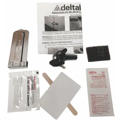 DELTA LOCK Sliding Door Lock: 1 1/4 in Lg, 2 1/8 in Wd - Locks for Sliding Doors