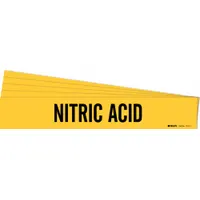 Pipe Marker: Nitric Acid, Yellow, Black, Fits 2 1/2 to 7 7/8 in Pipe O.D., 1 Pipe Markers, 5 PK (MPN 7197-1-PK)
