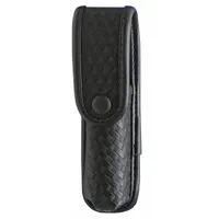 UNCLE MIKE'S Flashlight Pouch: Black, Nylon, 3 22/25 in x 2 in, Snap Closure, For 2 1/4 in Belt Wd (MPN 74194)