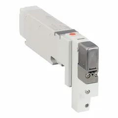 The SMC VQ2101-51 is a five-way/two-position directional control valve from the VQ2000 Series. It operates on 24V DC with a single solenoid and spring return, using internal pilot actuation. This valve is used in pneumatic systems to control the direction of airflow to actuators, cylinders, or other air-operated devices in industrial automation and material handling applications.
