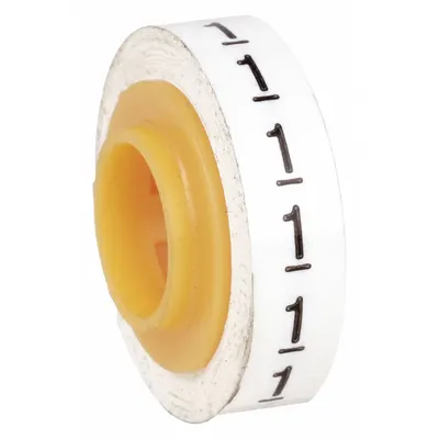 3M Wire Marker Tape Refill: 1, Black on White, 576 Labels, Polyester Film - Wire Marker Dispenser Replacement Rolls
