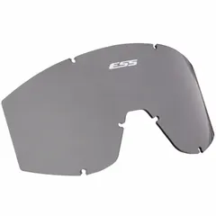 Replacement lens for ESS Striker and Striketeam Series safety goggles. Smoke gray tint with anti-fog and scratch-resistant coatings. Meets ANSI Z87.1-2015 impact standards. Suitable for industrial, construction, and laboratory environments requiring eye protection.