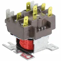 The RESIDEO R8222N1011 is a switching relay used in HVACR systems to control electrical loads such as fans, pumps, or compressors. It serves as a replacement control component for heating, ventilation, air conditioning, and refrigeration equipment, enabling reliable switching of power circuits in commercial and industrial applications