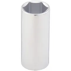 This 1/2" drive hand socket features a 29 mm, 6-point deep profile for full contact on hex fasteners. The chrome finish provides corrosion resistance. Suitable for tightening or loosening metric fasteners in automotive repair, machinery maintenance, and industrial assembly where high torque is applied.