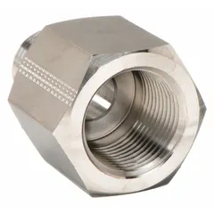 Straight metal pipe fitting made from 316 stainless steel. Fitting pipe size is 1/8 in x 1/16 in with a length of 1 1/32 in. Rated for maximum operating pressure of 6,400 psi. Used for connecting or extending tubing in high-pressure hydraulic and pneumatic systems.