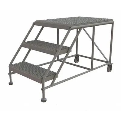TRI-ARC Mobile Work Platform: 2.5 ft Platform Ht - Max, 24 in x 35 in, Steel - Tilt-&-Move Rolling Single-Access Platforms