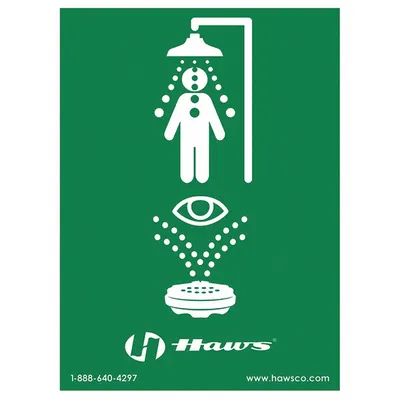 HAWS SP178 Emergency Shower and Eyewash Symbol Sign - Emergency Shower And Emergency Eyewash Symbol Signs
