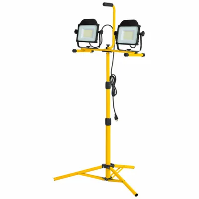 SOUTHWIRE Dual Head Work Light: 20,000 lm Max Brightness, LED, 1, 1 Brightness Levels - Tripod Stand Lights