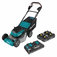 MAKITA Battery-Powered Lawn Mower Kit: Self-Propelled, 18 in Cutting Wd, Variable Speed Settings (MPN XML06PT1)