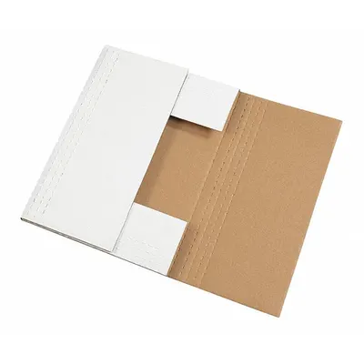 PARTNERS BRAND Easy-Fold Mailer,14-1/8x8 5/8x2",Wh,PK50: Kraft, 14 1/8 in Inside Lg, 2 in Inside Ht - Easy-Fold Mailers