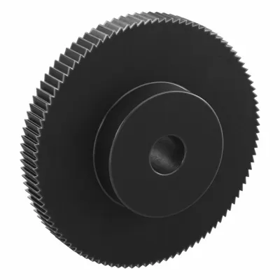 KHK GEARS Ratchet Gear: 3.14 Pitch, 100 Teeth, 15 mm Bore Dia, Black Oxide-Coated Steel - Metric Ratchets with Hub