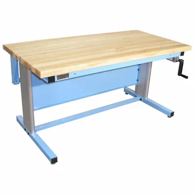 PRO-LINE Ergonomic Work Bench: Adj Ht, Maple, 72 in x 30 in, 500 lb Overall Load Capacity - Open-Base Workstations