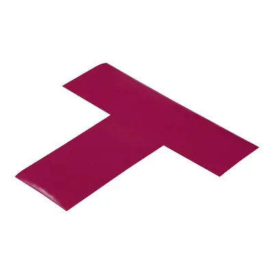 MIGHTY LINE Floor Marking Shape: Tee, Solid, Purple, No Legend, 2 in x 6 in, 50 mil Tape Thick - T-Shaped Floor Marking Tape