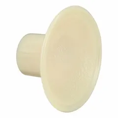 This thermoplastic closet door pull knob features an ivory, unfinished finish with a 1-inch projection. It is designed for use on sliding or hinged closet doors in residential or light commercial settings. Supplied as a single piece.