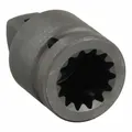 This impact socket adapter converts a #5 Spline drive to a 1 in square output for use with impact tools. It has a 4-3/8 in overall length and a black oxide finish. Suitable for heavy-duty bolting and industrial maintenance applications.