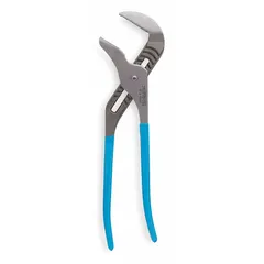 Groove-joint pliers with flat jaws, 20 1/4 in overall length, and 5 1/2 in max jaw opening. Used for gripping and turning flat surfaces in maintenance, plumbing, and mechanical tasks.