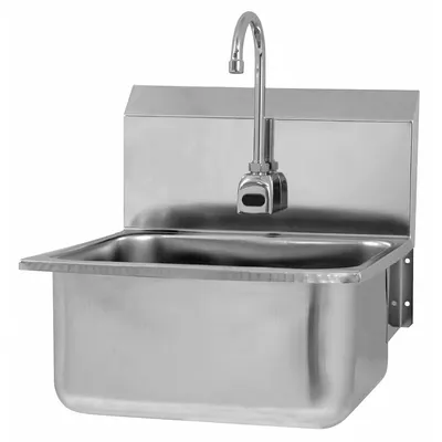SANI-LAV Hand Sink: 1 Stations, 10 in Bowl Dp, 19 in Bowl Lg, 16 in Bowl Wd, Faucet Included - One-Station Wall-Mounted Hand Sinks with Faucets