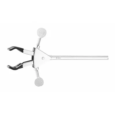 OHAUS Triangular Support Stand: Dual Adjust Clamp, Stainless Steel, 9 3/4 in Overall Lg - Lab Clamps