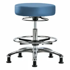 Vinyl Lab Stool, 21 1/4" to 28 3/4" Height, 17" Seat, Aluminum Base, 5 Glides