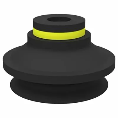PIAB Vacuum Pad: Plain Pad without Adapter, 41.91 mm Pad Dia, HNBR, Blue, 12.95 mm Pad Ht - Bellows Type Packaging Industry Vacuum Pads