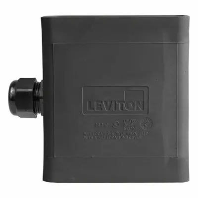 LEVITON Portable Outlet Box: Portable Outlet Box, 1 Gangs, 3R, Black - Portable Power Outlet Boxes