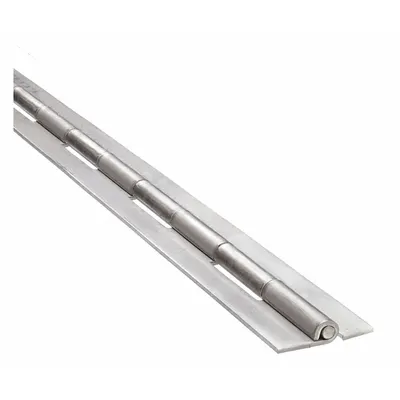 OEM Full Surface-Mount Piano Hinge, Stainless Steel, 24 in Leaf Ht, 1 in Leaf Wd - Full Surface-Mount Piano Hinges