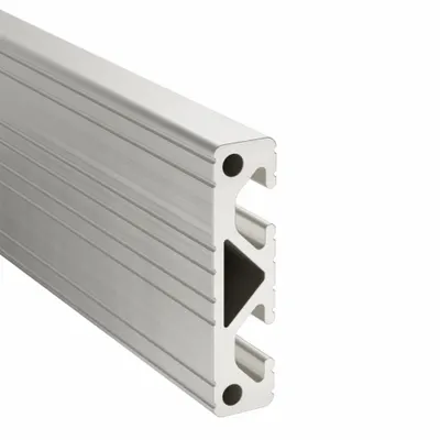 80/20 T-Slot Framing System: 10 Series, 10 ft Lg, 2 in x 1/2 in, Silver, Half-Double - Rectangular Grooved Inch Profiles