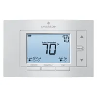 EMERSON Low Voltage Thermostat: Heat and Cool, Auto, Auto, Auto, Auto/Auto, Horizontal, Rectangle (MPN 1F85U-42NP)