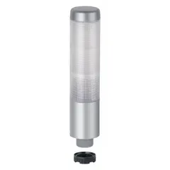 Three-tier tower light assembly with green, red, and yellow tiers for visual status indication in industrial automation and machinery. Steady light mode, no sounder. Overall height 175 mm. Operating voltage 24V AC/DC.