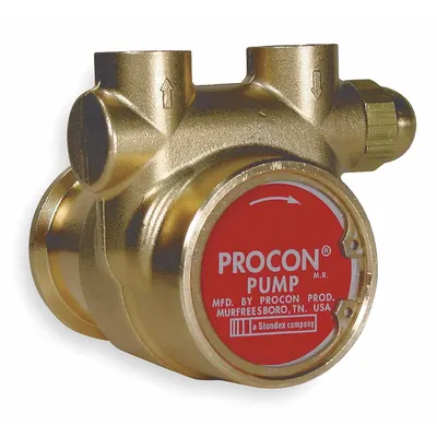 PROCON Rotary Vane Pump: Direct Drive, Brass Body, 3/8" NPT, 140 gph Max. Flow - Carbonator Mount Rotary Vane Pump Heads