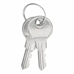 Nickel key, silver, 1 3/4 in overall length. Pack of 2. For use with STI-9110 alarm and wall fixture covers. Used to secure access to safety enclosures and protect emergency equipment from tampering.