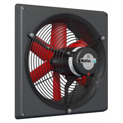 MULTIFAN Exhaust Fan: Direct Drive, 14 in Blade, 1/8 hp, 2,150 cfm, 240V AC, 1 ph - Corrosion-Resistant Direct-Drive Panel Exhaust Fans