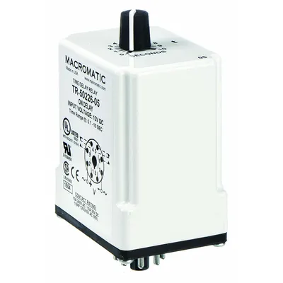 MACROMATIC Single Function Time Delay Relay: Socket Mounted, 240V AC, 10 A - Socket-Mounted Relays