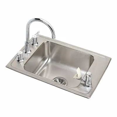 ELKAY Classroom Sink: Dual Manual Handle, Lever, 25 in Overall Lg, 17 in Overall Wd - Classroom Sinks with Faucets